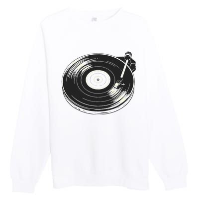 Vinyl Disc Lp Record Vinyl Premium Crewneck Sweatshirt