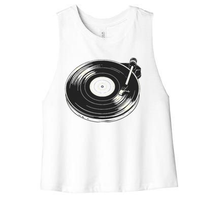 Vinyl Disc Lp Record Vinyl Women's Racerback Cropped Tank