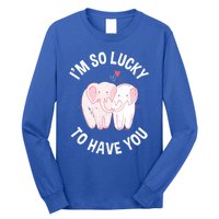 Valentine's Day Loving Elephant I'm So Lucky To Have You Great Gift Long Sleeve Shirt