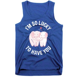 Valentine's Day Loving Elephant I'm So Lucky To Have You Great Gift Tank Top