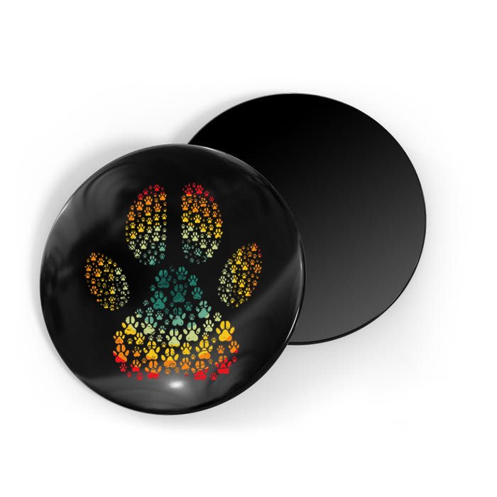 Vintage Dog Love Retro Paw Print Pet Puppy Lover Magnet