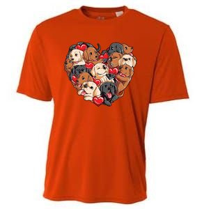 Valentines Day Labrador Heart Dog Lover Gift Cooling Performance Crew T-Shirt