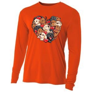 Valentines Day Labrador Heart Dog Lover Gift Cooling Performance Long Sleeve Crew