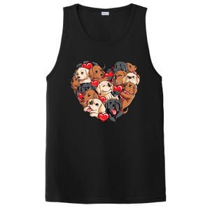 Valentines Day Labrador Heart Dog Lover Gift PosiCharge Competitor Tank