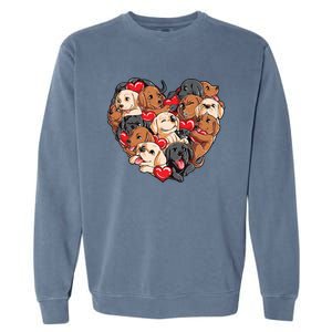 Valentines Day Labrador Heart Dog Lover Gift Garment-Dyed Sweatshirt