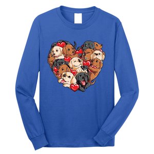 Valentines Day Labrador Heart Dog Lover Gift Long Sleeve Shirt