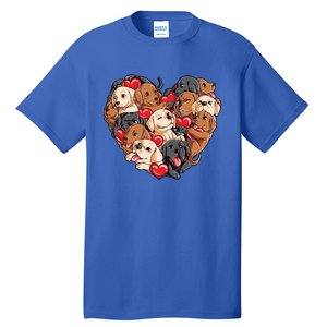 Valentines Day Labrador Heart Dog Lover Gift Tall T-Shirt