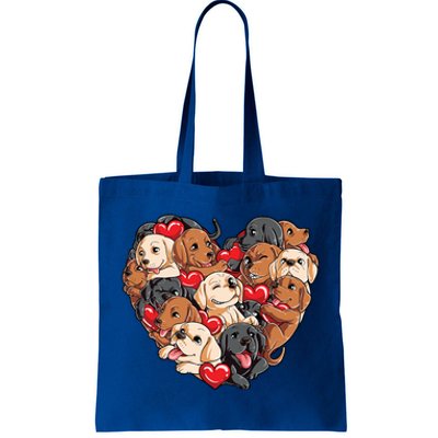 Valentines Day Labrador Heart Dog Lover Gift Tote Bag