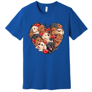 Valentines Day Labrador Heart Dog Lover Gift Premium T-Shirt