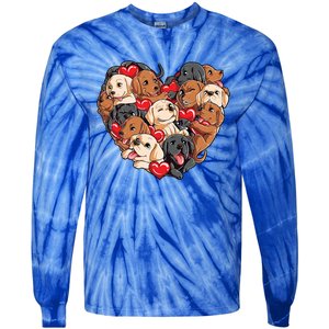 Valentines Day Labrador Heart Dog Lover Gift Tie-Dye Long Sleeve Shirt