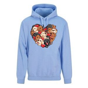 Valentines Day Labrador Heart Dog Lover Gift Unisex Surf Hoodie