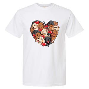 Valentines Day Labrador Heart Dog Lover Gift Garment-Dyed Heavyweight T-Shirt