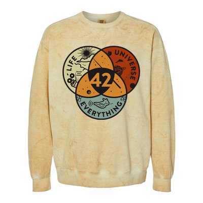 Venn Diagram Life The Universe And Everything 42 Life Colorblast Crewneck Sweatshirt