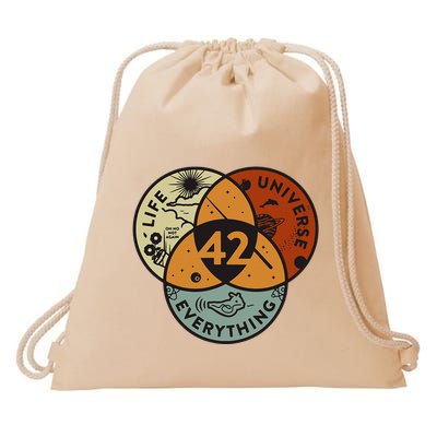 Venn Diagram Life The Universe And Everything 42 Life Drawstring Bag