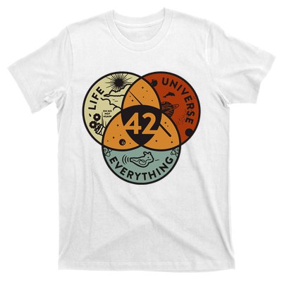 Venn Diagram Life The Universe And Everything 42 Life T-Shirt