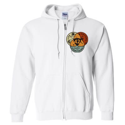 Venn Diagram Life The Universe And Everything 42 Life Full Zip Hoodie