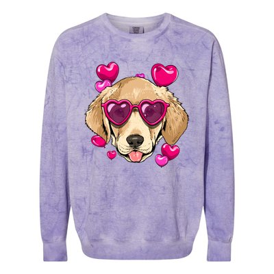 Valentines Day Labrador Retriever Heart Couples Dog Lover Gift Colorblast Crewneck Sweatshirt