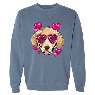 Valentines Day Labrador Retriever Heart Couples Dog Lover Gift Garment-Dyed Sweatshirt