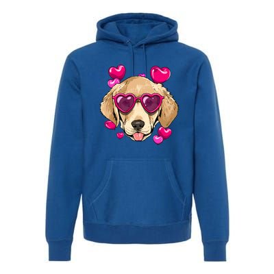 Valentines Day Labrador Retriever Heart Couples Dog Lover Gift Premium Hoodie