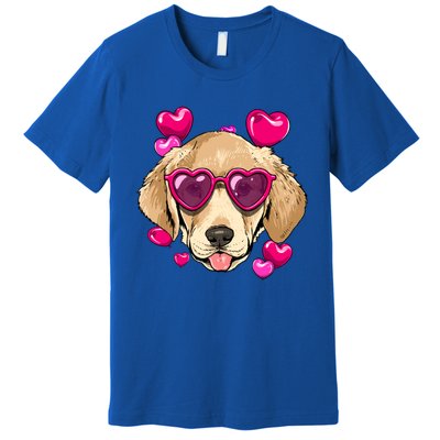 Valentines Day Labrador Retriever Heart Couples Dog Lover Gift Premium T-Shirt