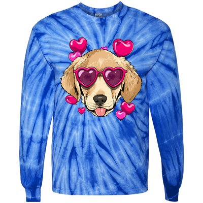 Valentines Day Labrador Retriever Heart Couples Dog Lover Gift Tie-Dye Long Sleeve Shirt