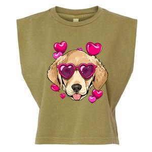 Valentines Day Labrador Retriever Heart Couples Dog Lover Gift Garment-Dyed Women's Muscle Tee