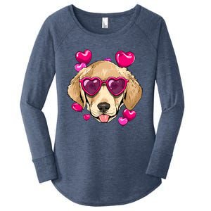 Valentines Day Labrador Retriever Heart Couples Dog Lover Gift Women's Perfect Tri Tunic Long Sleeve Shirt