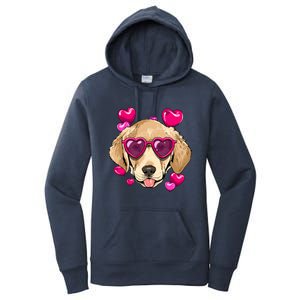 Valentines Day Labrador Retriever Heart Couples Dog Lover Gift Women's Pullover Hoodie