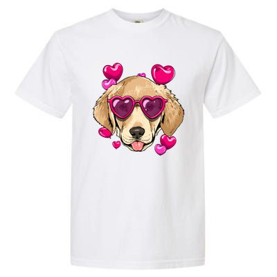 Valentines Day Labrador Retriever Heart Couples Dog Lover Gift Garment-Dyed Heavyweight T-Shirt