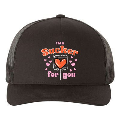 Valentines Day Lollipop Sucker For You Heart Candy Yupoong Adult 5-Panel Trucker Hat