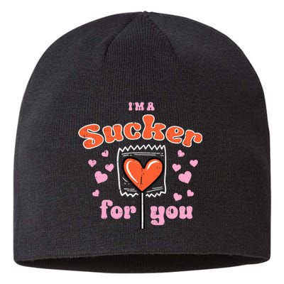 Valentines Day Lollipop Sucker For You Heart Candy Sustainable Beanie