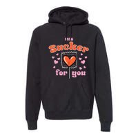 Valentines Day Lollipop Sucker For You Heart Candy Premium Hoodie