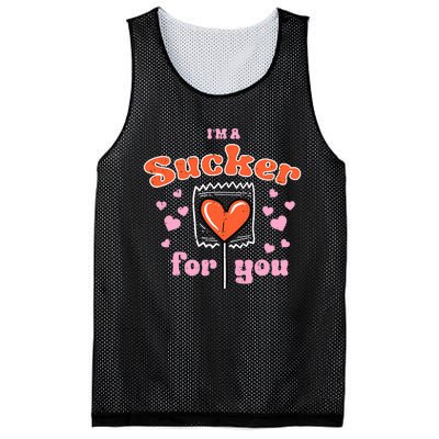 Valentines Day Lollipop Sucker For You Heart Candy Mesh Reversible Basketball Jersey Tank