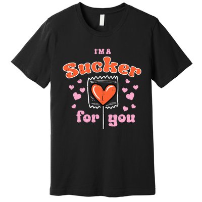 Valentines Day Lollipop Sucker For You Heart Candy Premium T-Shirt