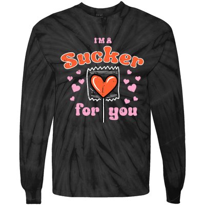 Valentines Day Lollipop Sucker For You Heart Candy Tie-Dye Long Sleeve Shirt