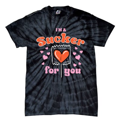 Valentines Day Lollipop Sucker For You Heart Candy Tie-Dye T-Shirt