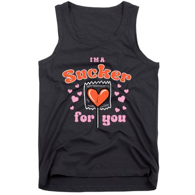 Valentines Day Lollipop Sucker For You Heart Candy Tank Top