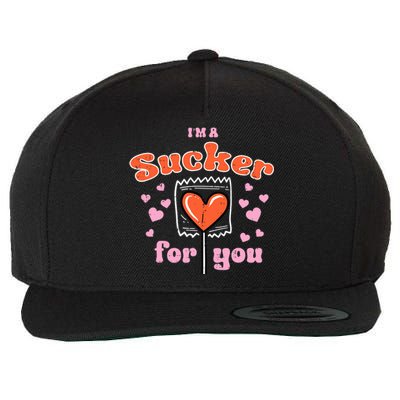 Valentines Day Lollipop Sucker For You Heart Candy Wool Snapback Cap