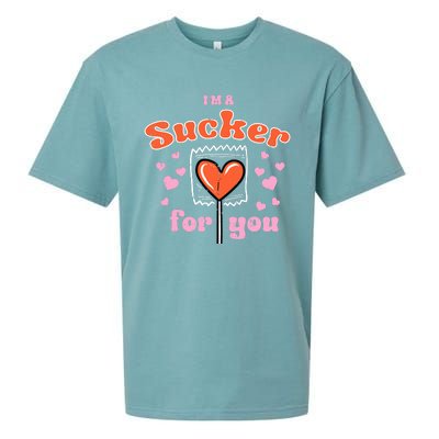 Valentines Day Lollipop Sucker For You Heart Candy Sueded Cloud Jersey T-Shirt