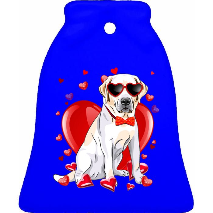 Valentines Day Labrador Retriever Gift Funny Dog Lover Gift Ceramic Bell Ornament