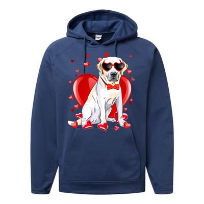 Valentines Day Labrador Retriever Gift Funny Dog Lover Gift Performance Fleece Hoodie