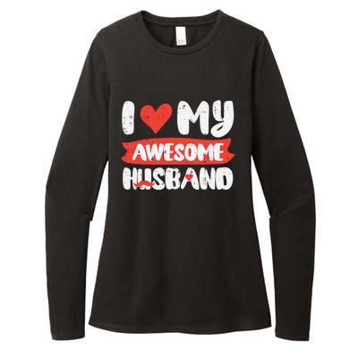 Valentines Day Love My Awesome Husband Couple Matching Gift Womens CVC Long Sleeve Shirt