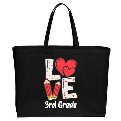 Valentines Day Love 3rd Grade Squad Teacher Life Heart Gift Cotton Canvas Jumbo Tote