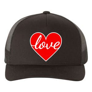 Valentines Day Love Heart Graphic Yupoong Adult 5-Panel Trucker Hat