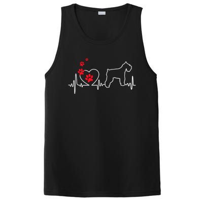 Valentines Day Love Heartbeat Schnauzer Dog Puppy Lover Gift PosiCharge Competitor Tank