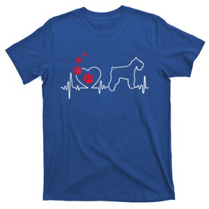 Valentines Day Love Heartbeat Schnauzer Dog Puppy Lover Gift T-Shirt