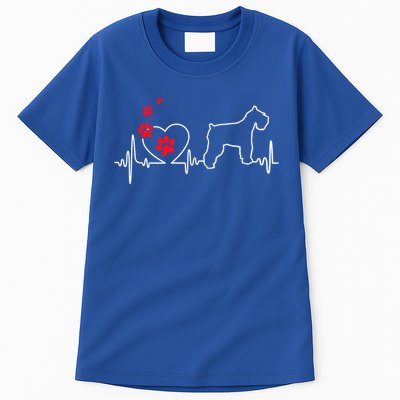 Valentines Day Love Heartbeat Schnauzer Dog Puppy Lover Gift Tall T-Shirt