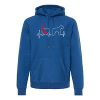 Valentines Day Love Heartbeat Schnauzer Dog Puppy Lover Gift Premium Hoodie