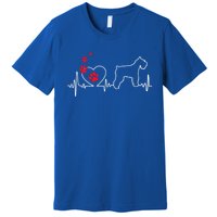 Valentines Day Love Heartbeat Schnauzer Dog Puppy Lover Gift Premium T-Shirt