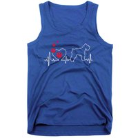 Valentines Day Love Heartbeat Schnauzer Dog Puppy Lover Gift Tank Top